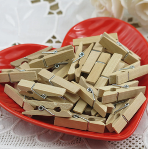 Legno naturale piolo decorato Mini vestiti appesi pinzetta Mini Craft Nails - Product Image 4