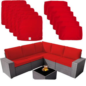 11-Pack Outdoor Seat Back <strong>Cushions</strong> <strong>Replacement</strong> Covers for 5-Seater Garden Sofas 6-Piece Wicker <strong>Rattan</strong> Patio <strong>Furniture</strong> - Product Image 1
