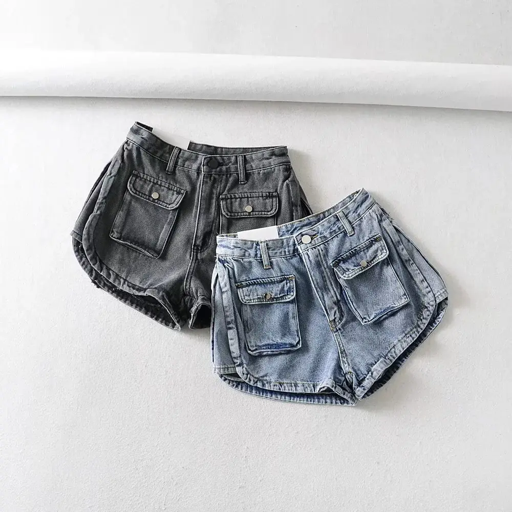 2023 Hot Selling Denim Shorts For Women High Waist Loose Wide Length A-line Hot Trousers For Women