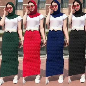 Hot sale islamic clothing knit material pencil skirt long skirt for muslim women