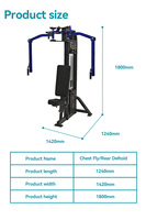 KAISHI Appareil Commercial Pec Deck Chest Fly Machine Style Équipement de Gymnastique à Charge par Disques pour Entraînement du Haut du Corps, Idéal pour Studio de Fitness et Projets de Salle de Sport