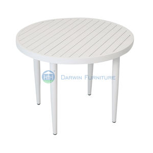 आउटडोर एल्यूमीनियम गोल टेबल वाटरप्रूफ गार्डन पैटियो पिछवाड़े खाली भोजन मेज और कारखाने मूल्य के साथ कुर्सी सेट - Product Image 4