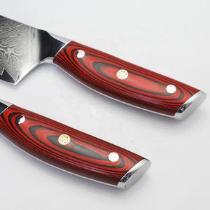 Cuchillos japoneses hechos a mano Messer Damasco cuchillo de cocina Sethot <span class=keywords><strong>Sa</strong></span> Santoku Chef espacios en blanco Real 67 capas Vg10 acero profesional Japón - Product Image 4