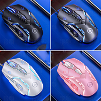 GAZ-M01 Mouse Game Lampu Led, Tetikus Berkabel Usb Universal Laptop Pc Universal Bernapas RGB 7 Warna Terbaru 2022