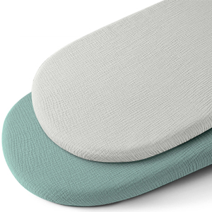 Vente Flash Drap-housse ultra-doux en coton lavé pour berceau, style européen-américain, pour bébés unisexes, matelas de berceau - Product Image 1