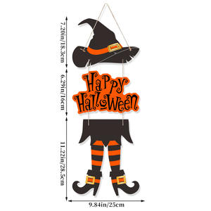 Accesorios de decoración para fiesta de Halloween al por mayor, letrero de puerta de papel triple de mago de bruja, alfabeto de feliz Halloween, suministros colgantes para vacaciones - Product Image 6