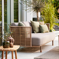 Ensemble de salon de jardin moderne en rotin avec table basse et chaises tressées en aluminium pour 2 personnes, idéal pour salon, jardin, terrasse, balcon
