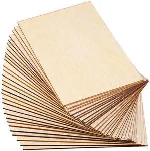 Pezzi di legno non finiti rettangolari da 6x4 pollici angoli affilati vuoti per progetti fatti a mano fai-da-te e decorazioni per la casa