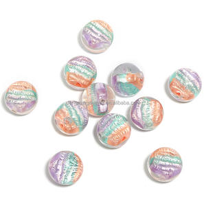 Trous colorés en vrac 16mm 20mm résine acrylique <span class=keywords><strong>perles</strong></span> de toile brillantes pour collier épais stylo à <span class=keywords><strong>perles</strong></span> porte-clés fabrication de bijoux - Product Image 3