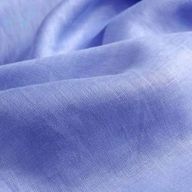 Lot de stock de haute qualité lin teint uni bleu ciel 100% tissu de lin pour tissu de lin teint en fil d'impression numérique