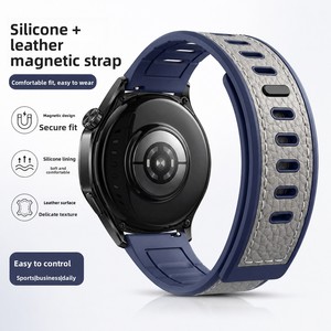 Correa de Silicona con Textura de Lichi para <span class=keywords><strong>Huawei</strong></span> GT6, Correa con Hebilla Magnética para Relojes Xiaomi y <span class=keywords><strong>Apple</strong></span> S11 Ultra3 - Product Image 5