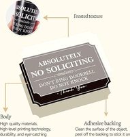 Panneau « Interdisé de solliciter » – Autocollant adhésif en acrylique « Ne pas frapper à la porte » pour porte de maison, noir/couleur personnalisable, 8x12