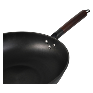 Wok <span class=keywords><strong>de</strong></span> Hierro para Cocinar Saludable, 30/32/34 cm, Tapa <span class=keywords><strong>de</strong></span> Vidrio, Resistente al Óxido, Distribución Rápida del Calor, Sartén - Product Image 2