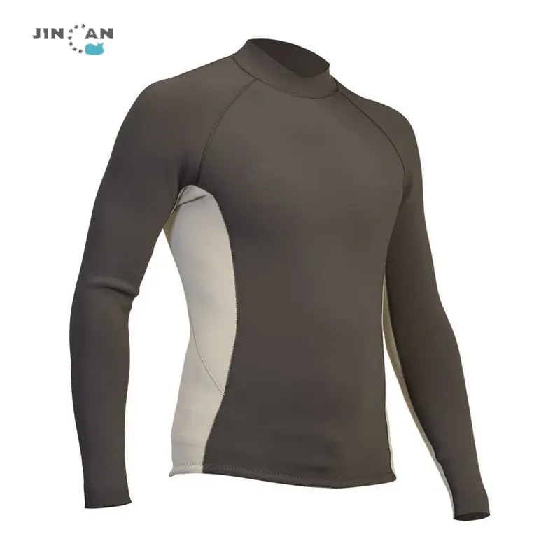 Custom 1.5mm 2mm wetsuit neoprene surf suit swim T shirt tops neoprene swim rashguard Top for men