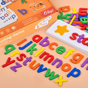 アルファベット認知ブロックワードスペルレターゲームキッズパズル木製教育モンテッソーリアルファベットパズル学習玩具