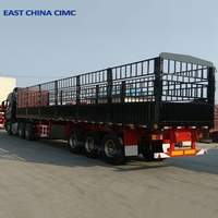 3 essieux 4 essieux 60 tonnes 80 tonnes mur latéral clôture semi-remorque Transport d'animaux Cargo Stake camion remorque à vendre
