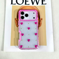 Coque de téléphone transparente antichoc et étanche avec bordure à paillettes pour iPhone 17 Air 16 15 14 Pro Max