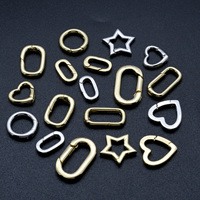 Fournisseurs de fabrication de bijoux couleur reste plaqué or cuivre ovale rond coeur étoile presse fermoir connecteur pour bricolage femmes hommes collier