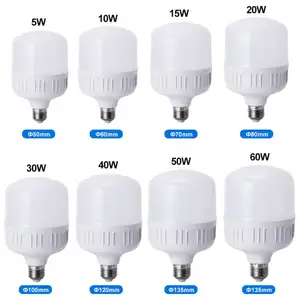 מחיר נמוך סיטונאי פלסטיק Led דיור הנורה 5W 10W 15W 20W 30W 40W 50W 60W E27 אורות Led מנורת הנורה