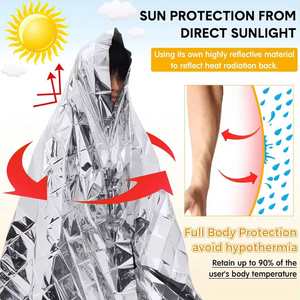 130x210cm Portable Foil Thermal Blanket Windproof Waterproof Emergency First Aid All-Season Outdoor Survival 55g PET Film - Product Image 2