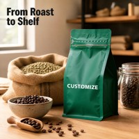 JM PACK Koffiezakken op maat, staande pouch met ontluchtingsventiel, hersluitbare ritssluiting, platte bodem, food grade, thee, OEM, groothandel, bulk
