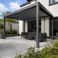 Pergola motorisée à lames orientables en aluminium Jiake avec toit à gouttière étanche pour projets de terrasses de jardin et espaces extérieurs