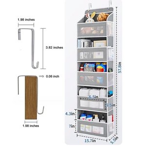Non-Woven <b>Over</b> the <b>Door</b> Hanging Organizer 5 Tier Storage Bag Mesh Pocket Shelf for Closet Bathroom Bedroom Nursery - Product Image 3