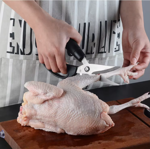 Tijeras de Cocina Resistentes para <span class=keywords><strong>Mariscos</strong></span> y Huesos de Pollo, Cuchillas de Acero Inoxidable, Mangos de Plástico, Ecológicas - Product Image 6