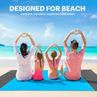 Tapis de plage sans sable, léger, compact, imperméable, portable, couverture de pique-nique d'extérieur, tapis de camping pliable avec pochette de transport
