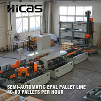 Ligne de clouage semi-automatique HICAS SF9030 pour palettes en bois EPAL, compatible PLC Yaskawa Servo AirTac 6.3kW, 40-60 palettes par heure