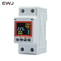 Interrupteur WIFI EWJ-63T 63A Smartlife TUYA, disjoncteur avec compteur d'énergie, minuterie, protection contre les surtensions, les fuites de courant, en plastique