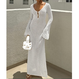 Nuovo <span class=keywords><strong>Abito</strong></span> da Donna 2026 in Maglia a Coda di Pesce con Maniche Svasate, Vestito a Maglia a Trapezio, <span class=keywords><strong>Abito</strong></span> Casual a Tinta Unita - Product Image 1