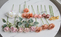 Kotak Hadiah Bunga Sutra Buatan Mawar Peony Dahlia Ranunculus Babysbreath Gypsophila Daisy Pink Susu Natal Pernikahan Rumah