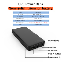 Batterie externe ultra-mince haute capacité 10000 mAh avec fonction de temporisation de mise hors tension (UPS) et charge rapide 18W