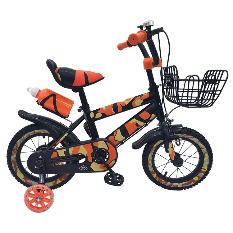 CE Neues Design Cooles 12 16-Zoll-Kunststoff-Trainingsrad aus Kohlenstoffs tahl mit Stahlkorb-Kinder fahrrad für Kinder von 3 bis 9 Jahren