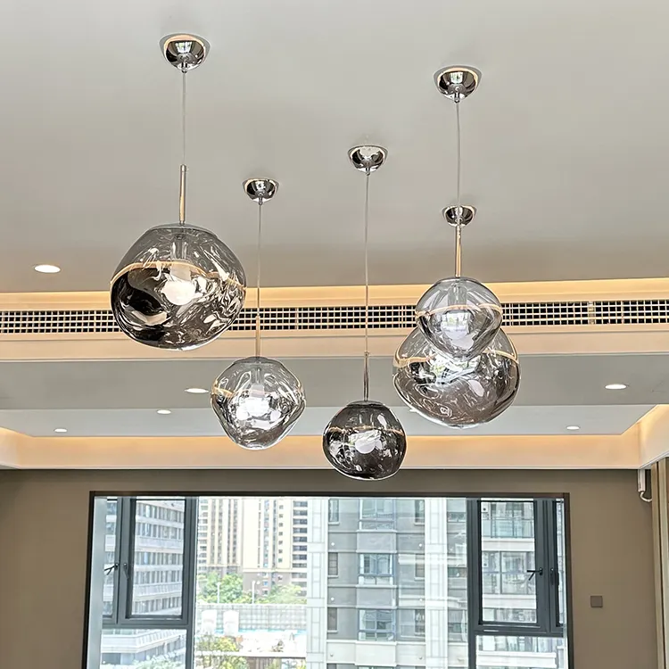 Luxury Home Decorative Modern Living Room Hotel Circle Hanging Pendant Light New Design Chandelier Lamp Glass