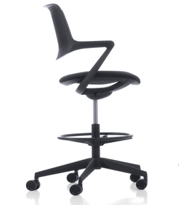 Sillas clásicas de malla alta, taburete moderno de <span class=keywords><strong>bar</strong></span> con marco cromado de malla negra y altura ajustable - Product Image 4