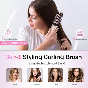 <span class=keywords><strong>Brosse</strong></span> Coiffante <span class=keywords><strong>Chauffante</strong></span> Sans Fil 3-en-1 : Lisseur, Boucleur et <span class=keywords><strong>Brosse</strong></span> Coiffante à Ions Négatifs Rechargeable et Portable pour Voyage - Product Image 3
