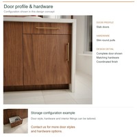 Meuble de cuisine stratifié avec portes de luxe, aménagement en îlot, boîtes de rangement en MDF, unités modulaires et rangements extractibles