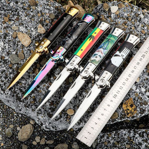 Cuchillo plegable táctico con mango de resina italiana multifunción para exteriores, herramientas EDC de <span class=keywords><strong>caza</strong></span> para acampar, cuchillo de bolsillo de supervivencia - Product Image 1