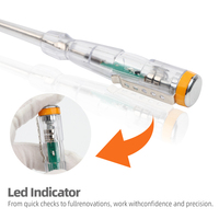 Stylo testeur de tension avec tournevis plat à pointe fendue pour importateurs d'outils électriques, modèle 1704, 80V à 500V, stylo testeur OEM