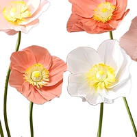 Fleurs artificielles géantes en soie de pavot QiYing Victory pour décoration de mariage, allées florales, vitrines de magasins et présentoirs esthétiques