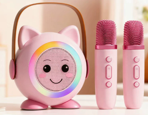 Pink Cat Portable Bluetooth <b>Speaker</b> With RGB <b>LED</b> Light Wireless Microphone Karaoke Use Rechargeable Battery Full-Range Audio 7 - Product Image 4