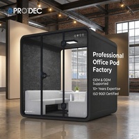 Cabine de réunion en ligne pour 6 personnes, bureau ouvert, salle de conférence vidéo, travail d'équipe, acoustique, insonorisé