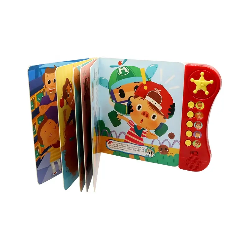 Children English Talking Red Cover Kids Programmable Sound Push Button Baby Learn Cartoon Toy Board Electronic Audio Books