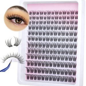 DIY Cluster <b>Lashes</b> Natural Style Fluffy Segment Eyelashes DIY <b>Lash</b> Extension Kit 12 Rows Cluster Eyelashes - Product Image 5