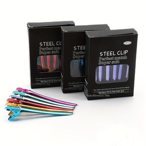 Pinces métalliques multi-usages pour la <span class=keywords><strong>coiffure</strong></span> en salon : séparation, fixation, coloration, permanente et ondulations - Product Image 2