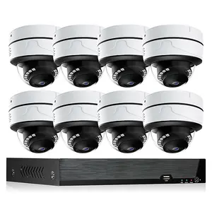 OEM Full HD Ultra Clear 8MP 4K K4 Ip Poe Security Camera System Dome Wide Angel Metal Vandal-Proof Cctv Poe Camera NVR Kit Set