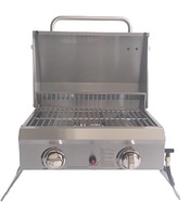 Populaire HF argent acier inoxydable petite table barbecue intégré gril à gaz électronique impulsion allumage pliant jardin cuisine extérieure