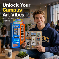 Distributeur automatique de souvenirs avec impression UV par IA, machine de distribution de pièces commémoratives sans personnel et en libre-service